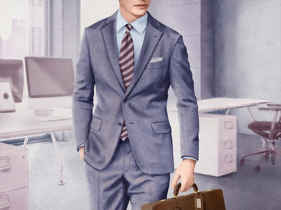 Suiting Up X Débora Islas clothing digital drawing editorial fashion newspaper office workplace