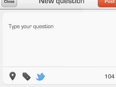 New question blue grey ios location new question orange photoshop tag twitter ui