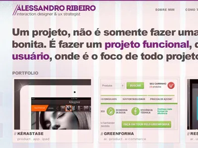 A clean portfolio clean grid interface portfolio purple ui user interface ux