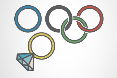 Star Crossed Athletes design diamond graphic olympics ring shirt