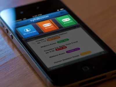 iPhone UI - Syllabuster blue books ios iphone mobile ui photoshop retina shelf ui user interface