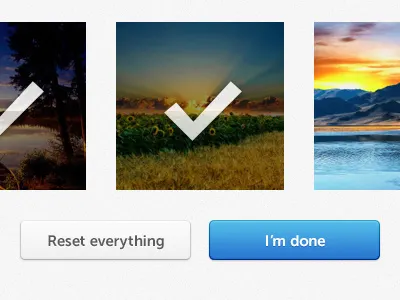Choose Your Pics blue button clean form gallery images shadow simple ui ux web