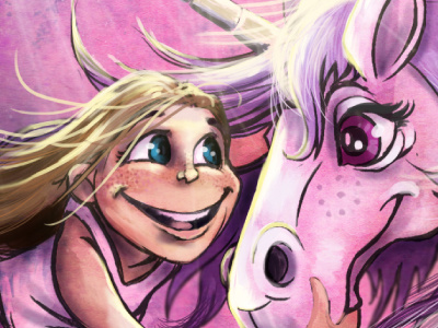 Crindelstar character design childrens book fairytale fantasy illustration painting storybook unicorn