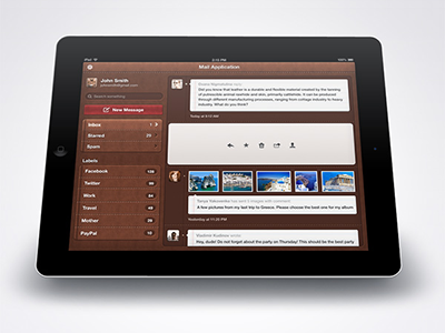 Sample (Example) iPad App Design apple buttons icons ipad iphone psd ui ui kit