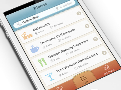 linetime app buttons ios iphone orange textured ui ux yellow