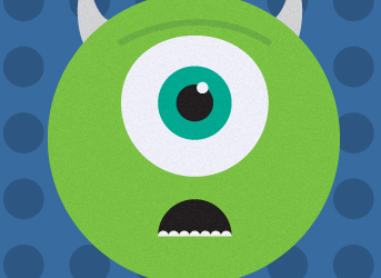 Mike & Sulley characters design illustration illustrator mike pixar retro sulley