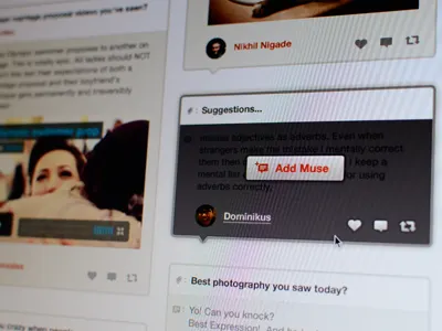 Hover State answer app clean daily dashboard gui home hover icons layout minimal minimalist muse profile question simple social threads ui ux web