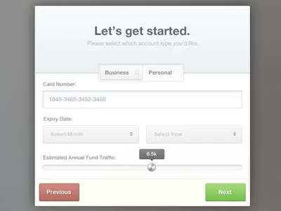 Let's get started arrow button card dropdown form list login menu pop up popup process register slider steps switch tag textfield tutorial ui window