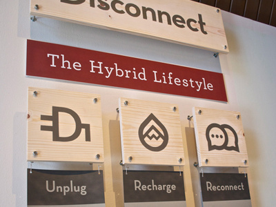 Disconnect | Campaign books disconnect exhibition icons illustration installation nature print recharge reconnect technology unplug web wood