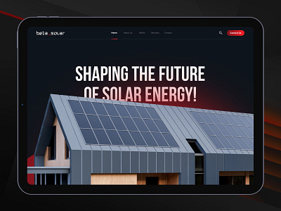 BetaSolar - Solar Energy Website Header black clean dark mode dark website design energy graphic design header hero real estate solar solar energy solar panels ui webdesign website