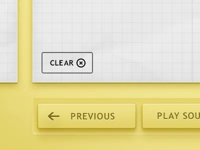 KANA Button / Buttons arrow button clear grid interface kana paper previous ui ux yellow