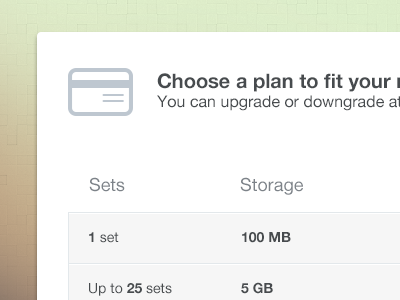 Pricing Plans Small clean interface pricing pricing plans