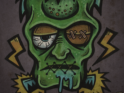 FRIDAY THE 13TH 13 bolts cartoon comic creepy dead dirty drool eyeballs frankenstein friday 13th friday the 13th glow horror illustration lightning monster poster stitches tattoo textures vintage