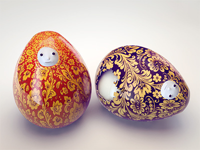 Russian Easter 3d c4d easter egg happy easter painted egg