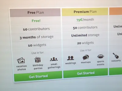 Pricing button icons pictos pricing st ryde table