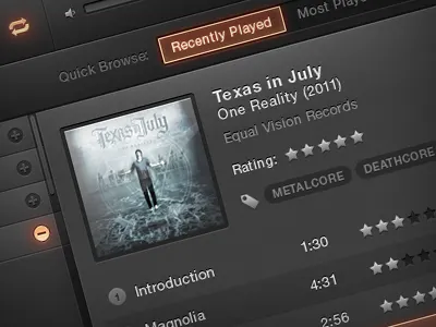 Ipad Music App app black concept crisp dark glow ipad mobile music shiny ui