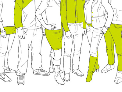 Employees illustration green illustration lineart people shoes