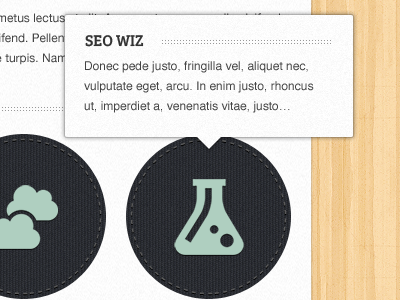 SEO Wiz button modal box stitches texture theme tooltip ui ux