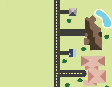 Birds Eye View houses illustration