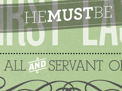 Mark 9:35 archer bible brothers green knockout servant texture verse