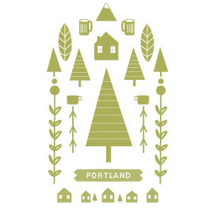 PDX green oregon portland print