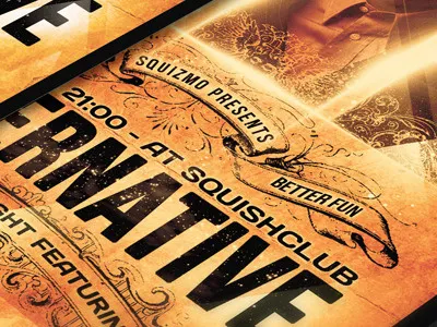 Alternative Flyer / Poster -Psd advertise alternative band best brown cool different elegant fest festival floral flyer gig grunge indie music nightclub old orange ornament party flyer party poster popular poster retro singer underground vintage vinyl yellow