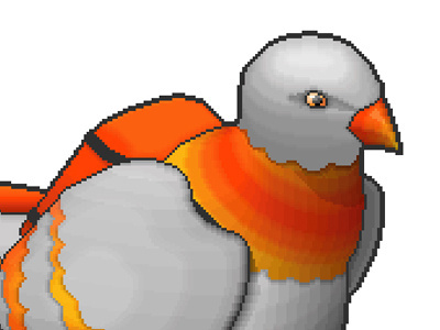 Carrier Pigeon (Pixel Art) art beak bird carrier character design illustration my poor brain orange pigeon pixel pixelation smith tim wing