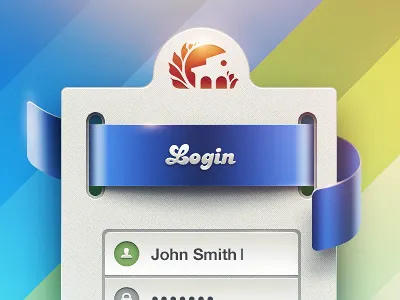 login app button fields icon in input ios iphone log login mac ribbon sign in