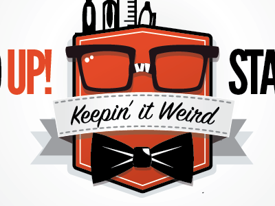 Stand Up! Stand Out! Camp Theme camp design geek logo nerd
