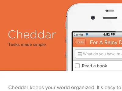 Teaser Site cheddar iphone web