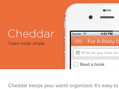 Teaser Site cheddar iphone web