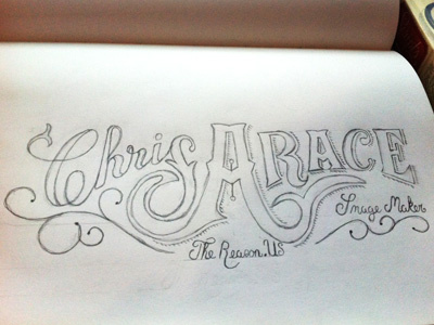 Sketch lettering script typography