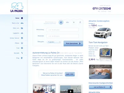 La Palma 24 car design german gps icons rental web