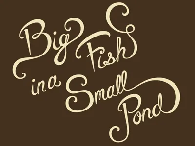 Big Fish Lettering beige brown curves just for fun lettering script swirls wip