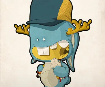 Hevn alce cazador character conejo design diseño dulce hunter illustration ilustraciónilustracion monster monstruo moose personaje personajes rabbit sangre vectatory vector wallpaper