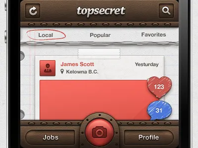 iOS - Secret - Leather & Paper 1x 2x dark gui ios leather paper retina stitch stitching texture ui ux