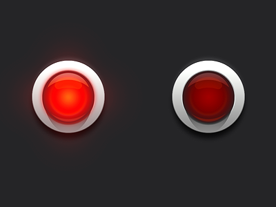 Recording Light 3d glow icon off on record red shading shine