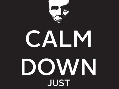 Honestly Abe abe black overdone poster print white