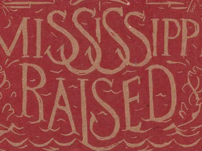 Hometown Pride carving catfish chipboard hunting illustration lettering letterpress mississippi ms nature pine postcard pride south southern wildlife