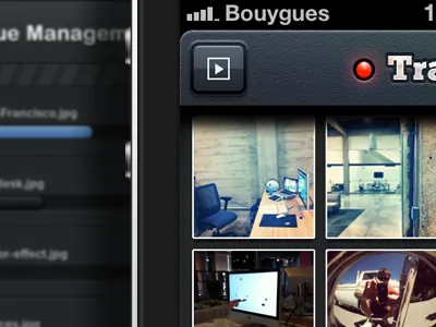 Transfr iPhone app app application button interface ios iphone nav bar texture ui