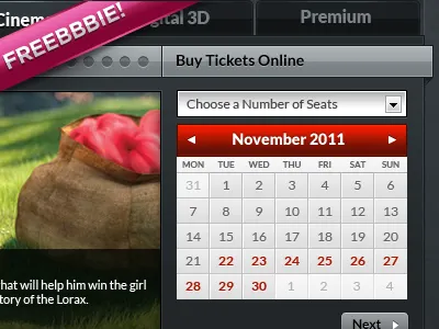 Tickets Calendar .psd (Freebbbie!) free psd freebie psd ui