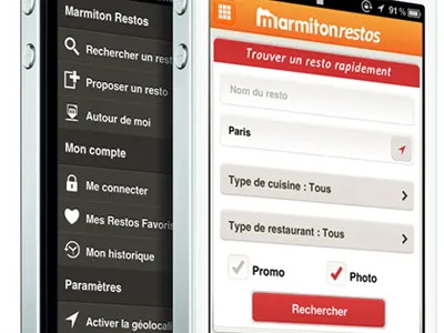 Marmiton Resto - Search & Menu aufeminin fireworks food illustrator iphone marmiton photoshop restos retina display