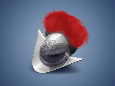 Guard Icon c4d guard icon morion photoshop red feathers ruby swiss guard helmet