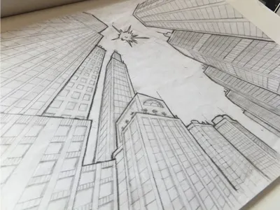 Buildings Sketch buildings city drawing illustration nyc pencil perspectiv perspective sketch