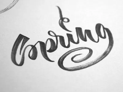 Spring has sprung brush calligraphy custom lettering tombow type typography