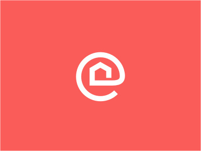 ETB agency circular house line logo monkey real estates red round