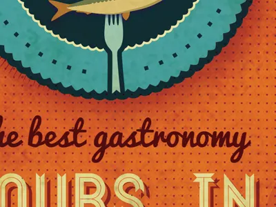 Your Friend in Lisbon - Flyer (wip) adline brassai design fish flyer food fork gastronomy lisbon tourism