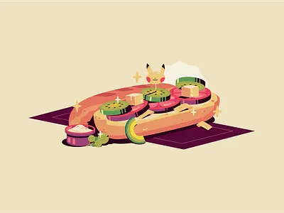 Pokemon Sandwich food illustration pokemon sandwich vector