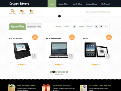 Coupon Library - Website coupons design filters layout product view redesign web web design web layout website