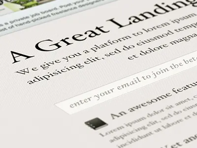 Landing Page PSD form free freebie hoefler text landing psd